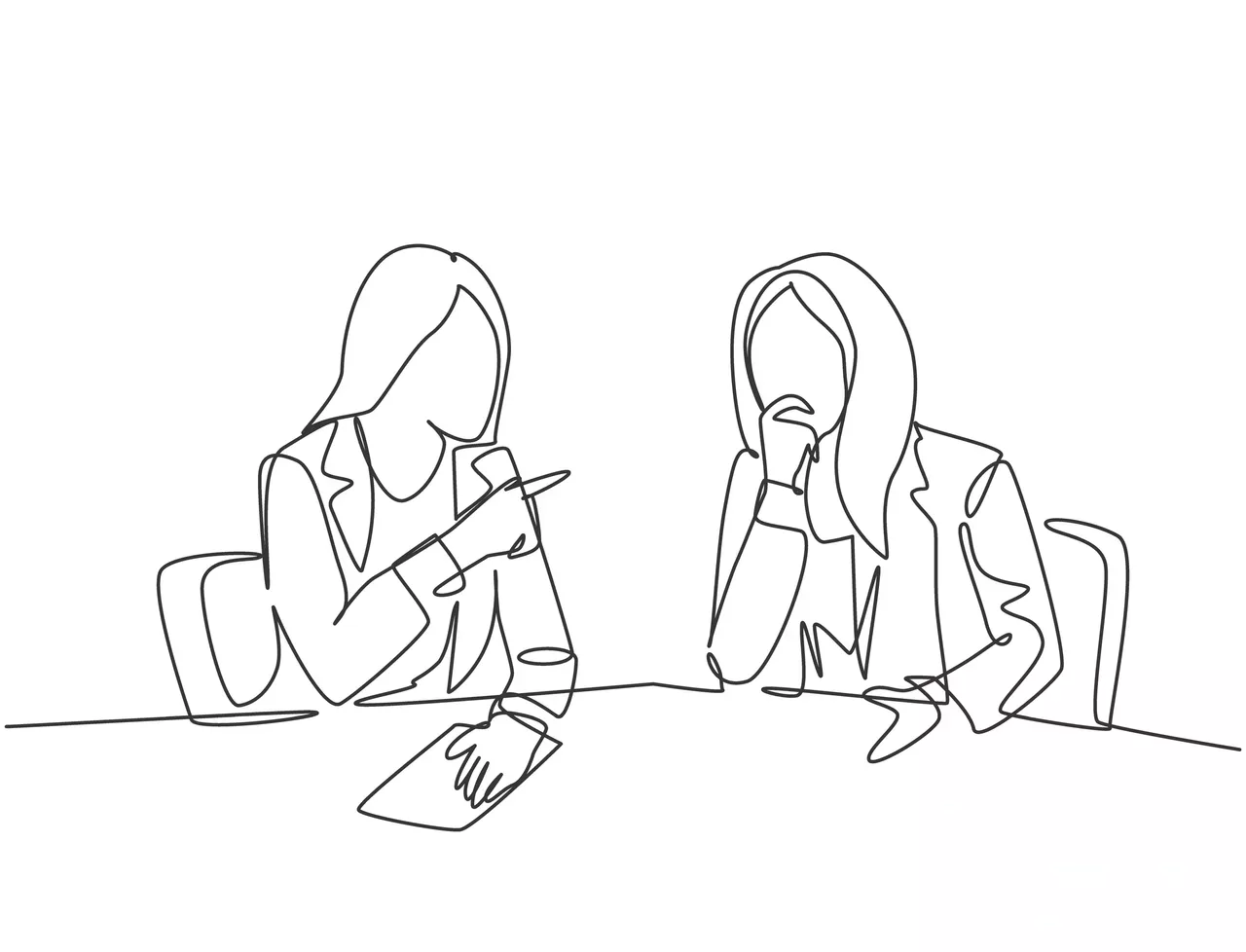 Two businesswomen engaged in a Discussion